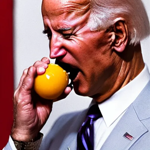 Prompt: joe biden eating a demon core, photography, realism, realistic, photorealism, photography, f 3. 5