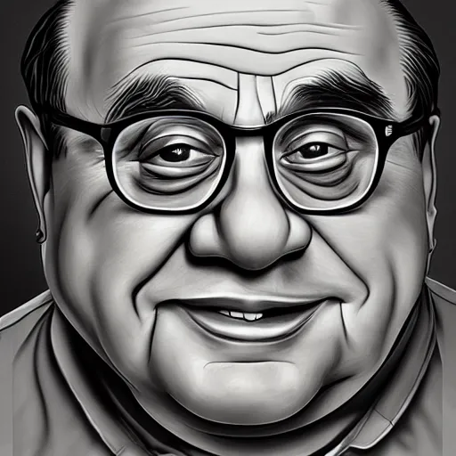 Image similar to a cubist portrait of danny devito, ultra detailed, colorful, trending on art station, masterpiece