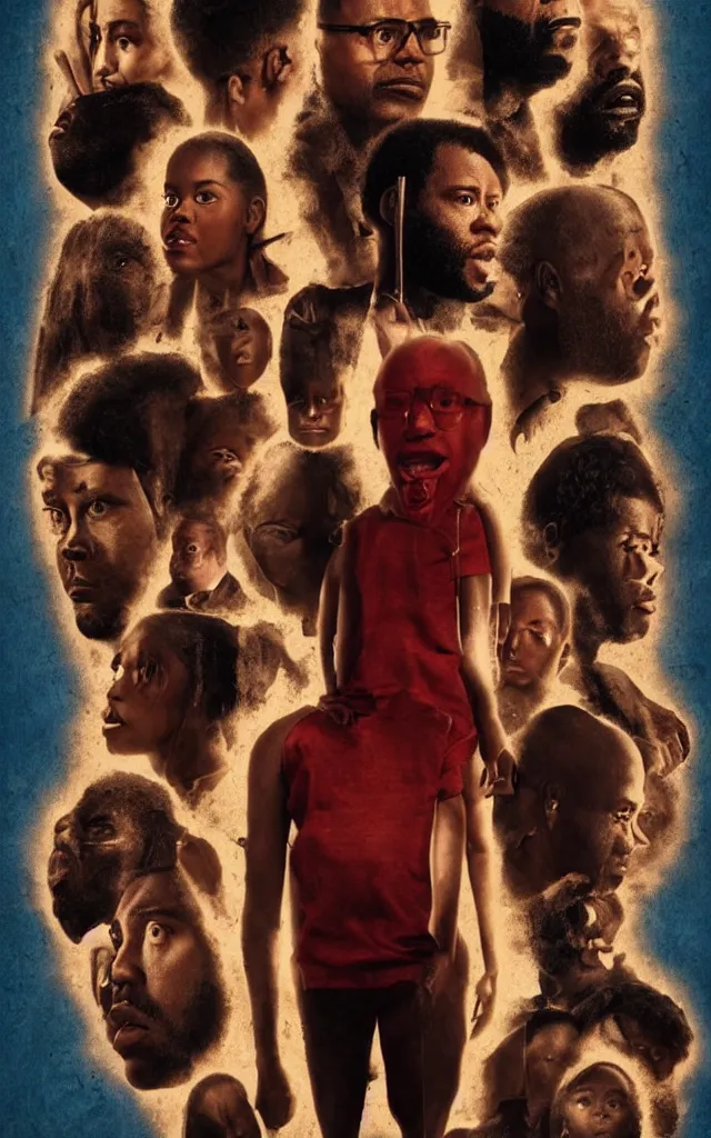 Image similar to “ a poster for the new jordan peele movie showing the protagonist ”