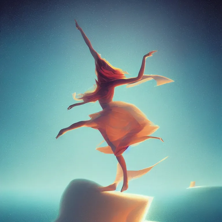 Image similar to dancer in the wind by christopher balaskas, retrofuturism, reimagined by industrial light and magic