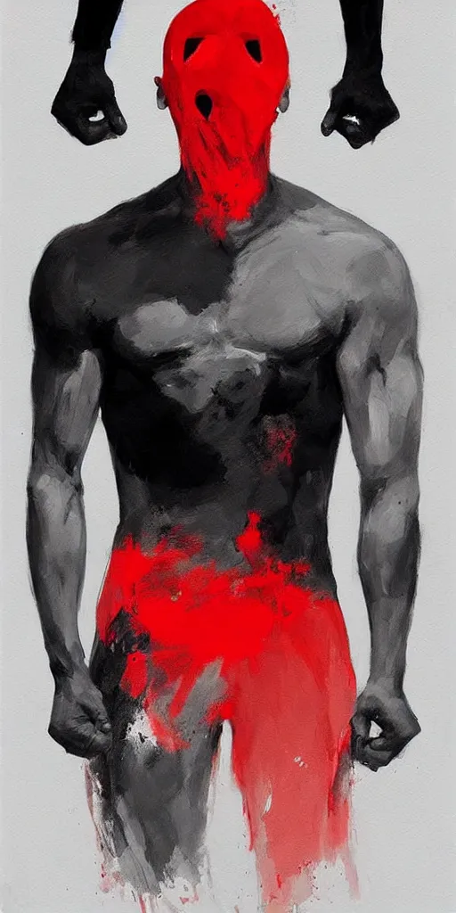 Image similar to one!!! athletic man posing dramatically with no face, by conrad roset, dark background, oil painting trending on artstation