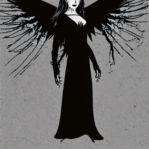 Image similar to vampiric angel, gothic