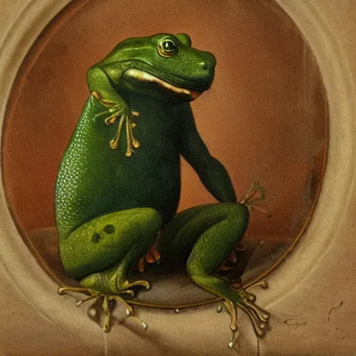 Image similar to a connoisseur of amphibians victorian professor painting