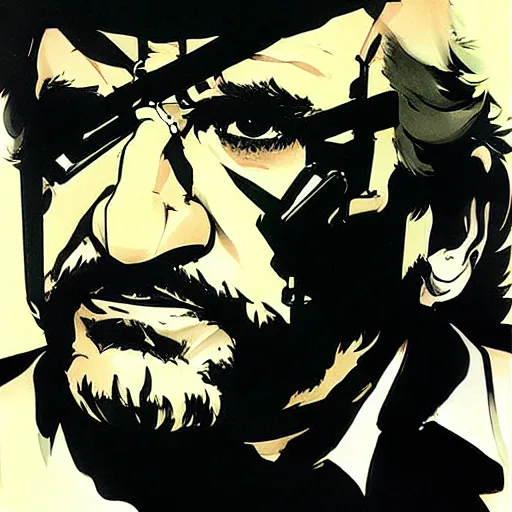 Image similar to danny devito from metal gear solid, by yoji shinkawa