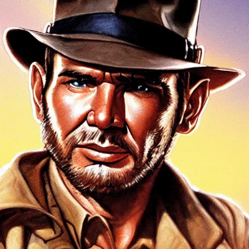 Image similar to A strudio portrait of Indiana Jones