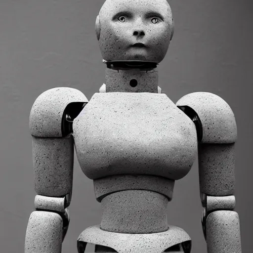 Image similar to humanoid robot concrete art, very detailed