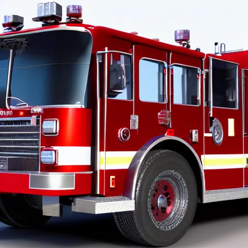 Prompt: octane 3 d render of an fire truck