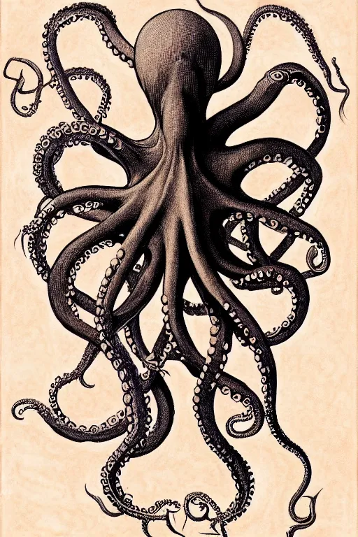 Prompt: occult diagram of octopus in the style of wayne barlowe, gustav moreau, goward,  Gaston Bussiere and roberto ferri, santiago caruso, denis forkas, jose gabriel alegria sabogal, composition by austin osman spare