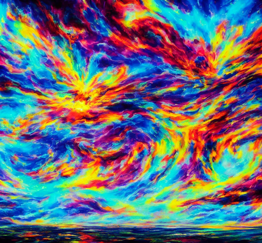 Image similar to nuclear explosion, abstract, trippy, acrilic paint, brush paint, heavenly atmosphere, paint, ultra detailed, beautiful image, resolution, artstation