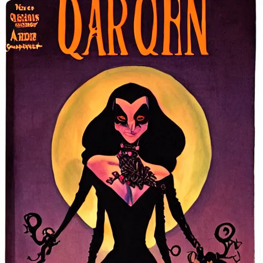 Image similar to an illustration cover of a dark queen by marc davis