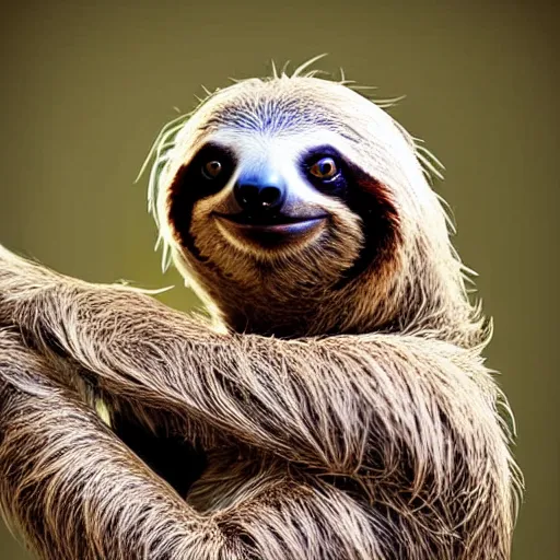 Image similar to a sloth - cat - hybrid with a beak, animal photography, wildlife photo, award winning