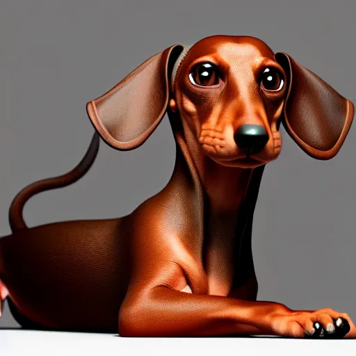 Prompt: Hybrid of a dachshund and a peterbald cat, beautiful, sharp focus, ultra detailed, cgsociety, zbrush, octane render, hyper realistic, 8K