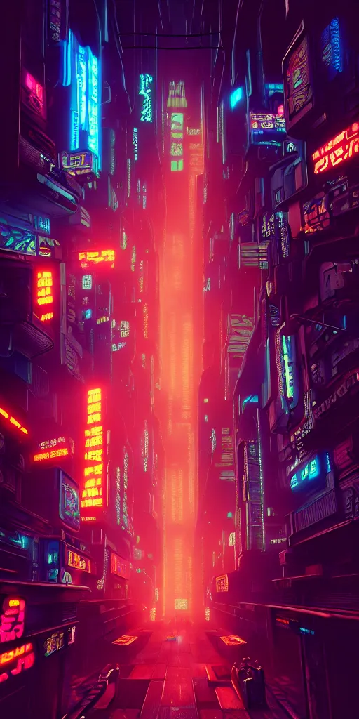 Image similar to epic cyberpunk arcade city : : blade runner, james guilleard, beeple, laurie greasley, dan mcpharlin : : ornate, dynamic, particulate, rich colors, intricate, elegant, highly detailed, centered, artstation, smooth, sharp focus, octane render, 3 d