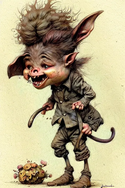 Prompt: (((((1950s goblin . muted colors.))))) by Jean-Baptiste Monge !!!!!!!!!!!!!!!!!!!!!!!!!!!