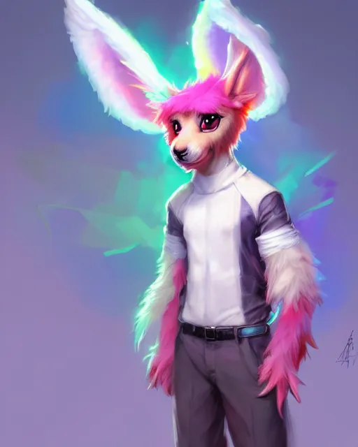 Image similar to character concept art of a cute young male anthropomorphic colorful furry angel dragon | | cute - fine - face, pretty face, key visual, realistic shaded perfect face, fine details by stanley artgerm lau, wlop, rossdraws, james jean, andrei riabovitchev, marc simonetti, and sakimichan, trending on artstation