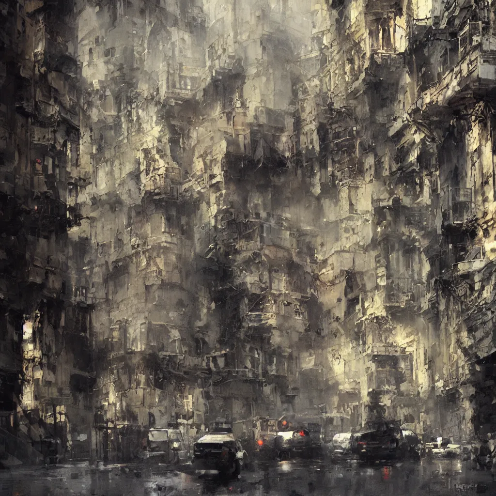 Image similar to tbilisi painted by jeremy mann