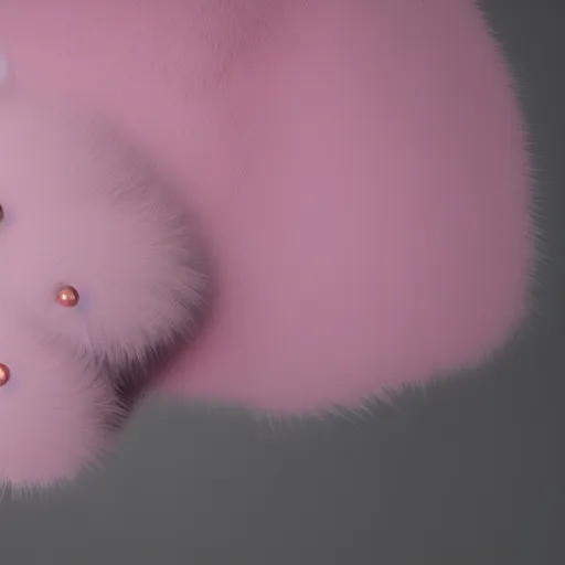 Image similar to extremly detailed micrphone made of pink fluffy fur, photorealistic, high details, 8 k, sharp focus, octane render, volumetric light