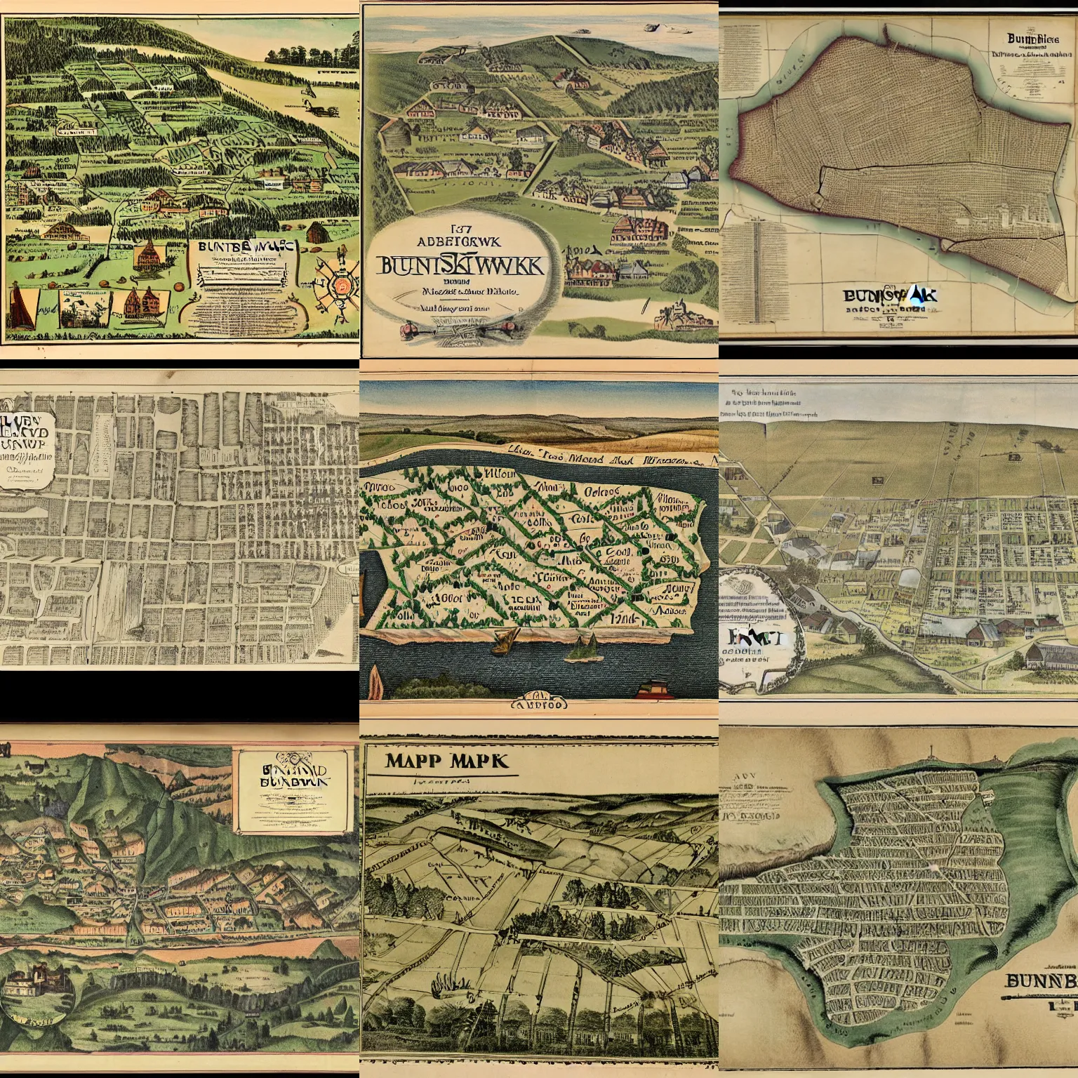 Prompt: map of bunswick md, 1 7 0 0 s atlas