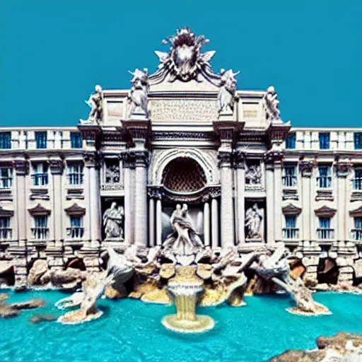 Image similar to Trevi Fountain in Minecraft