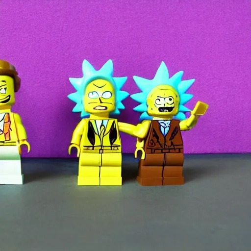 Prompt: rick and morty as lego