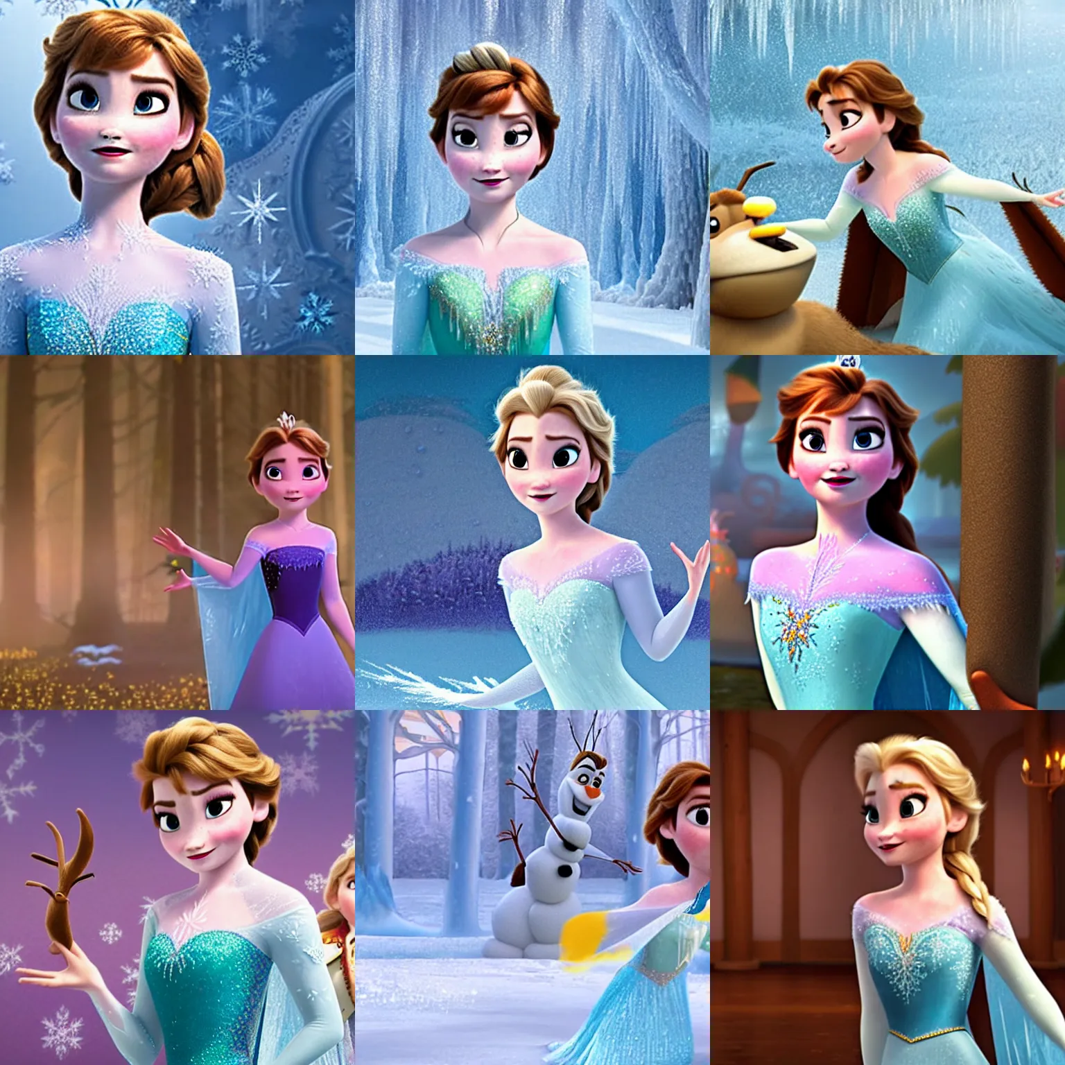 Prompt: cinematic still of princess Daisy in Disney's Frozen