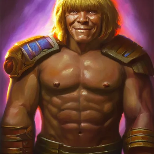 Prompt: portrait painting of he - man, ( ( ( art by kenne gregoire ) ) ), 4 k,, highly detailed, epic lighting