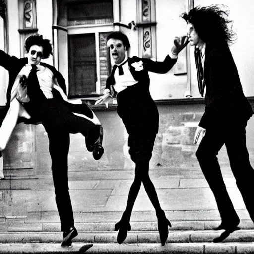 Image similar to ministry of silly walks by Tim Burton