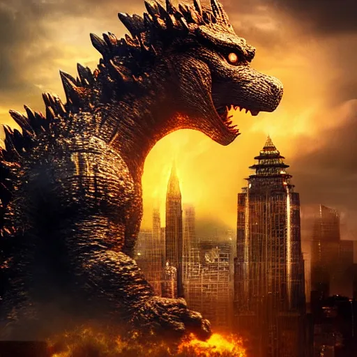 Prompt: godzilla with the head of winnie the pooh and the face of xi jinping, cinematic composition, epic dramatic lighting, realistic, hyperdetailed, photorealistic, photograph, epic scale by gaston bussiere