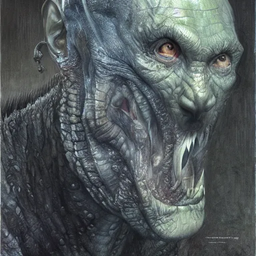 Image similar to vladimir putin, putin is bald prehistoric primate, reptiloid reptile alien eyes, toothless,, horror macabre by donato giancola and greg rutkowski and wayne barlow and zdzisław beksinski, realistic face, digital art