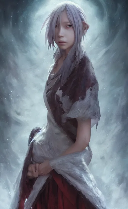 Image similar to a girl from final fantasy live action, hololive inugami korone, evocative, mystical night, very very very very detailed, award winning, masterpiece digital painting by greg rutkowski, alex grey, artstation, 4 k wallpaper