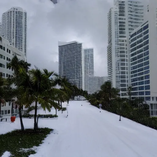 Prompt: A Heavy snowfall in Miami, HD