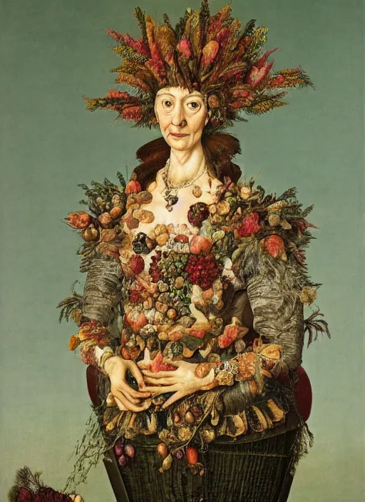 Image similar to a portrait of a noble woman in the style of gioseppo arcimboldo,