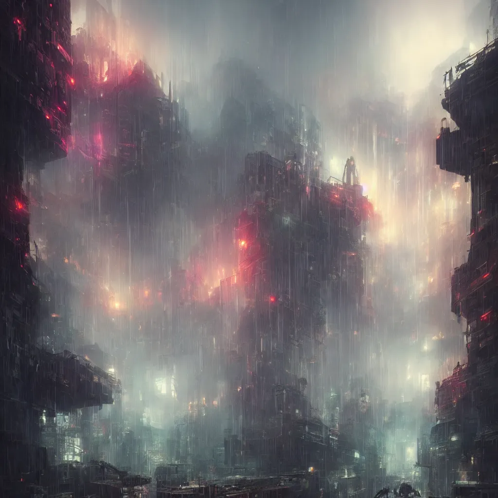 Image similar to ta ha, volumetric lighting, highly detailed, by greg rutkowski, complementing colors, god looking at me, heavy rainy, lofty heavens, water reflection, flowers, hyper realistic, concept art, 8 k detail post - processing, cyberpunk, arcane style