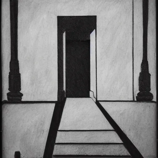 Image similar to filmic noisy bipedal paris web balinese cat zinc pilaster pediment, by kati horna and juan gimenez and edward hopper, art on instagram, charcoal drawing, polaroid photo