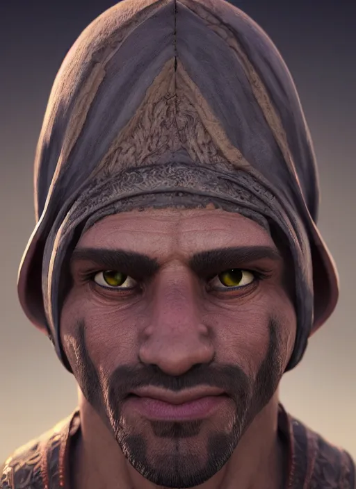 Image similar to portrait of a goblin as arab sheik, trending in artstation, cinematic lighting, studio quality, smooth render, unreal engine 5 rendered, octane rendered, art style by klimt and nixeu and ian sprigger and wlop and krenz cushart.