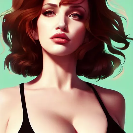 Prompt: a beautiful gina gershon christina hendricks kat dennings instagram model by wlop and ilya kuvshinov and artgerm, symmetrical eyes, aesthetic, gorgeous, stunning, alluring, attractive, artstation, deviantart, pinterest, digital art