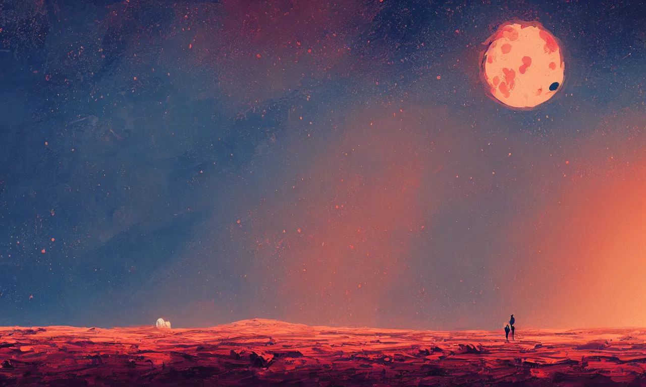 Image similar to mars and moon ground by alena aenami artworks in 4 k