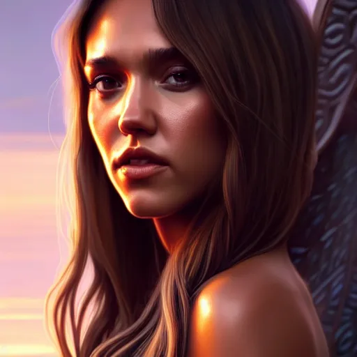 Prompt: beautiful digital painting of young jessica alba background with high detail, 8 k, stunning detail, photo by artgerm, greg rutkowski and alphonse mucha, unreal engine 5, 4 k uhd