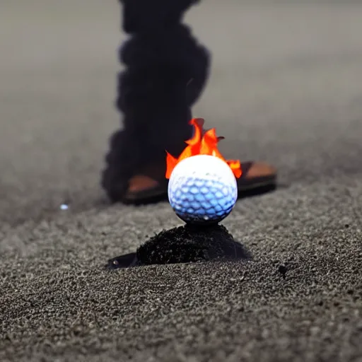 Image similar to golf ball on fire