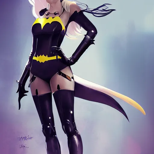 Image similar to batgirl as 2B nier automata, concept art, trending in artstation, artstationHD, artstationHQ, highly detailed, 4k