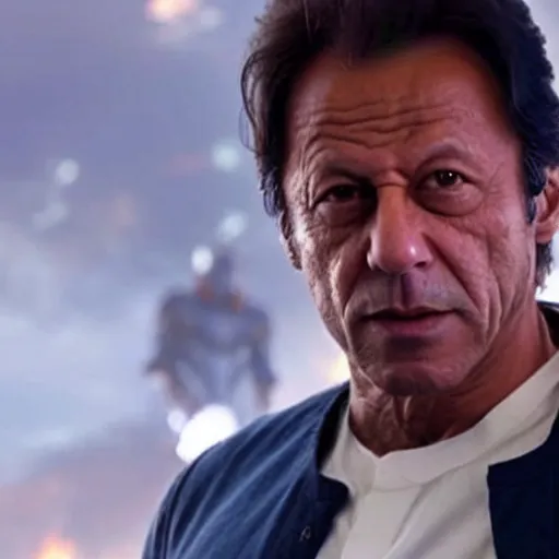 Image similar to A still of Imran Khan in an Avengers movie