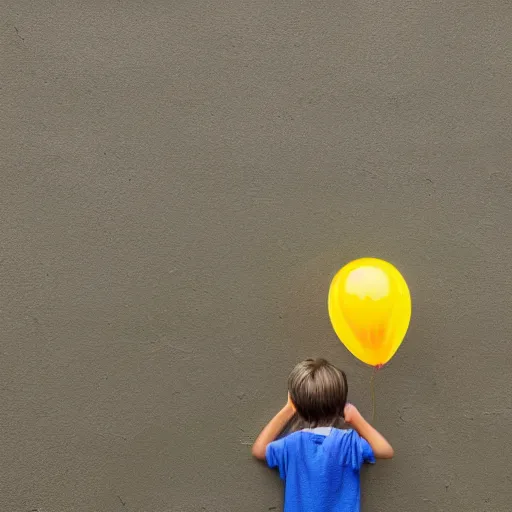 Prompt: a wide angle photograph of a child holding a balloon flying into the clouds, ultra realistic, 8k