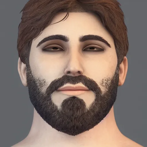 Prompt: a man with Brown Hair, Brown eyes, short beard, 1.8 Meters big, normal weight, highly detailed, realistic