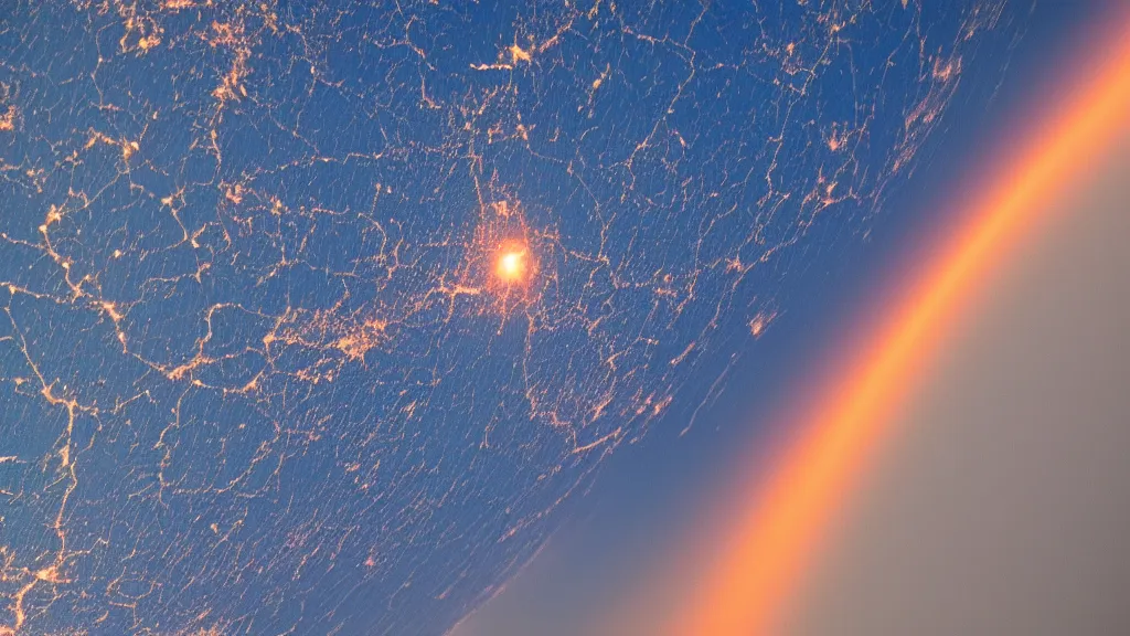 Image similar to the curve of Earth from orbit, during sunset!!!!
