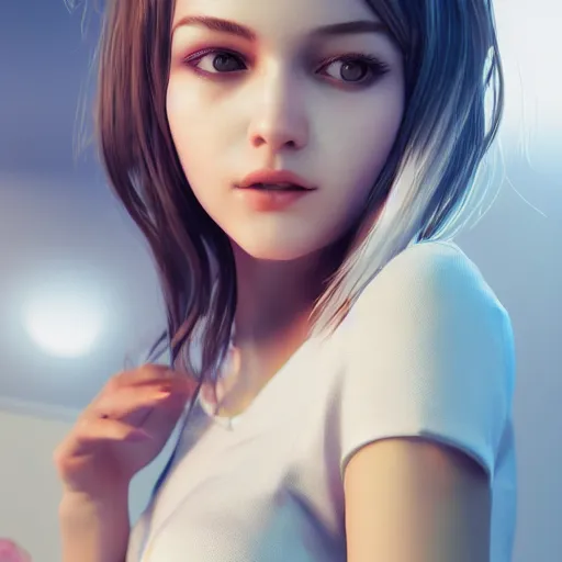 Image similar to beautiful girl in pajama, portrait character concept style trending on artstation concept art detailed octane render cinematic photo - realistic 8 k high detailed