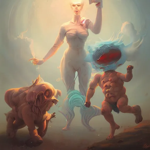 Image similar to a family circus by Peter Mohrbacher