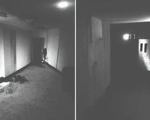 Prompt: horror demon evil transparent spirit attacks in basement interior photo shot on iphone, dynamic pose, middle body shot, sharp focus, grainy, corpse, paranormal flashlight, night, total darkness, poltergeist, aberrations,