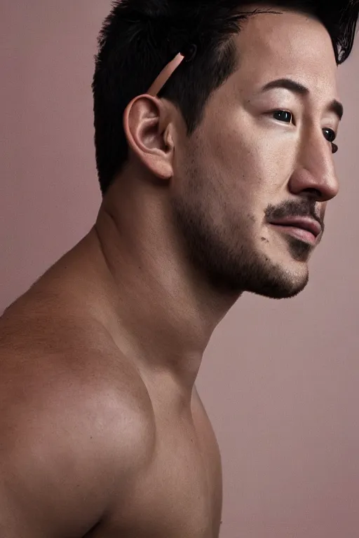 Image similar to 📷 markiplier has bark skin, made of bark, head portrait, dynamic lighting, 4 k