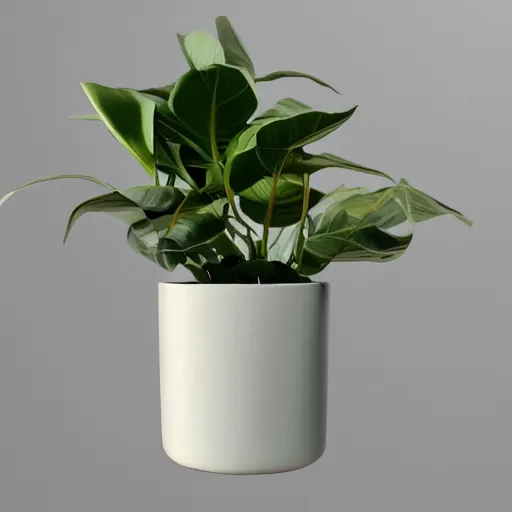 Prompt: a pot made from connecting circles houseplants