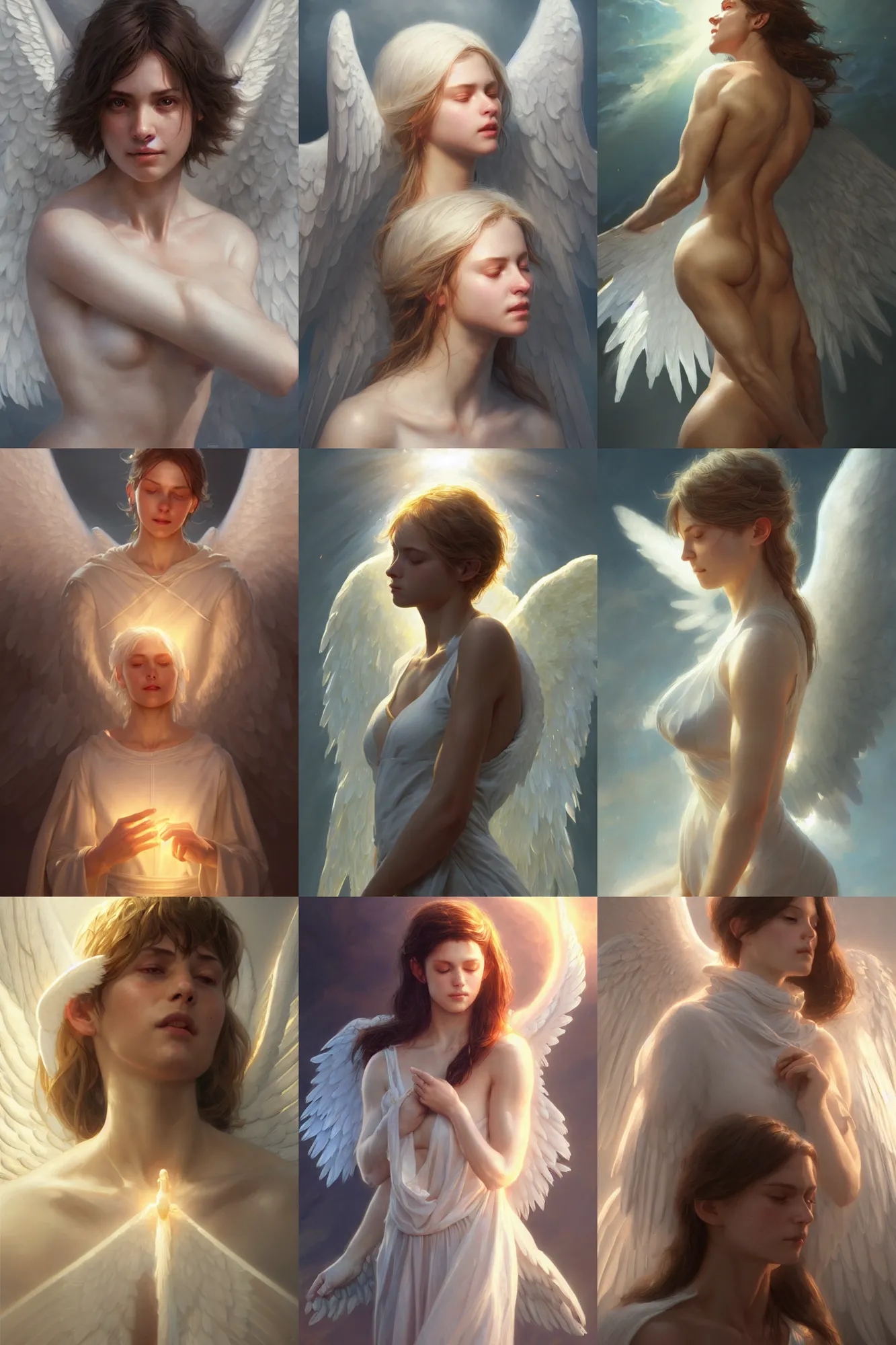 Prompt: a heavenly angel, bathed in light, highly detailed, photorealistic, artstation, smooth, sharp focus, illustration, unreal engine 5, 8 k, art by artgerm and greg rutkowski and edgar maxence